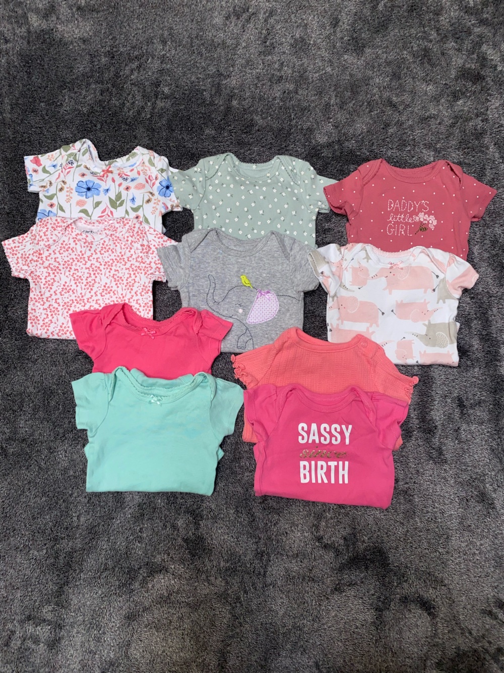 Baby Girl 0-3M Onesie Bundle 10pc | Cute Everyday Essentials | Summer Baby